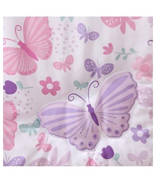 Pink and Purple Butterfly Song Crib Bedding Set for Baby Girls  3 Piece Nursery Set